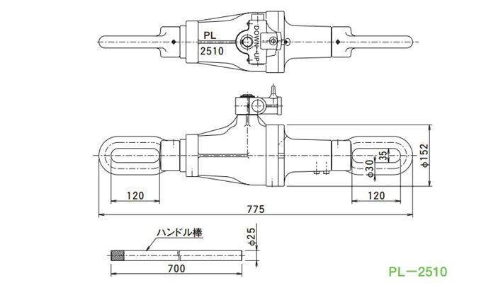 PL型機械牽引用千斤頂結(jié)構(gòu)尺寸圖片