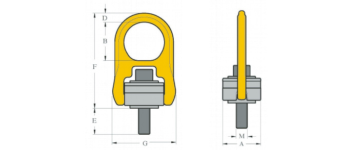 YOKE 8-203旋轉吊環(huán)螺絲結構尺寸圖片