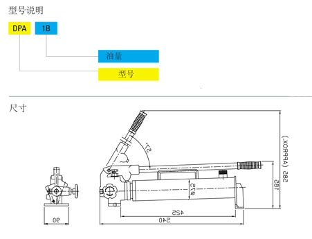 DPA型鋁合金手動液壓泵尺寸
