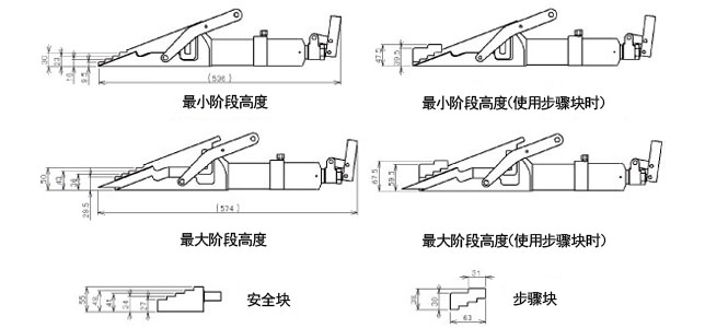 LJ-150楔形舉升千斤頂尺寸圖