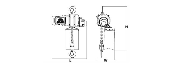 DU-904迷你環(huán)鏈電動葫蘆參數(shù)圖