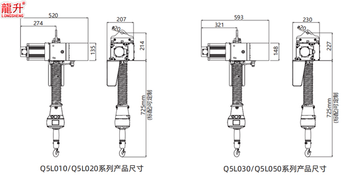 Q5環(huán)鏈智能提升機(jī)尺寸圖